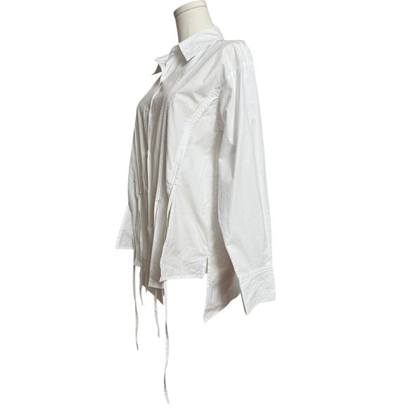 Vita Grace NEW Hana Tie Detail Cotton Shirt in White Size Small Long Sleeves - Picture 8 of 16